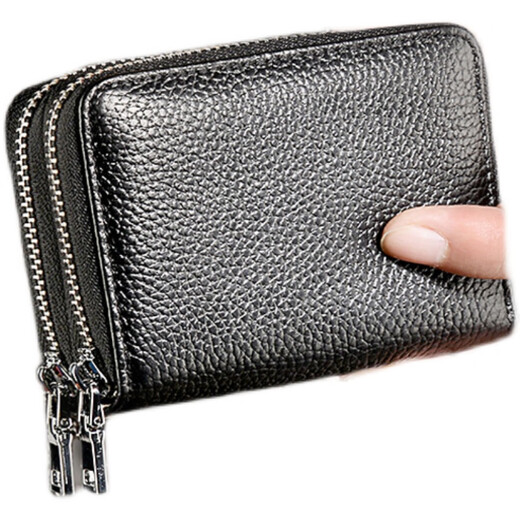 
Luyide multifunctional cowhide two-in-one card bag key bag men's large capacity zipper car household key bag change 8180# key bag__Black