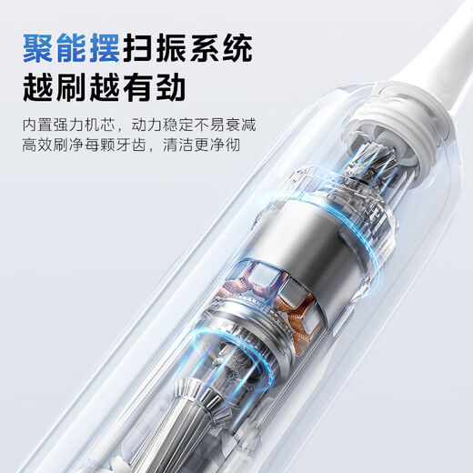 Midea Electric Toothbrush for Adults, Sweep Upgrade, Portable, 180 Days Long Battery, Efficiently Clean Teeth, YM3 White, Only for Men and Women, Holiday Gift for Birthday Couples