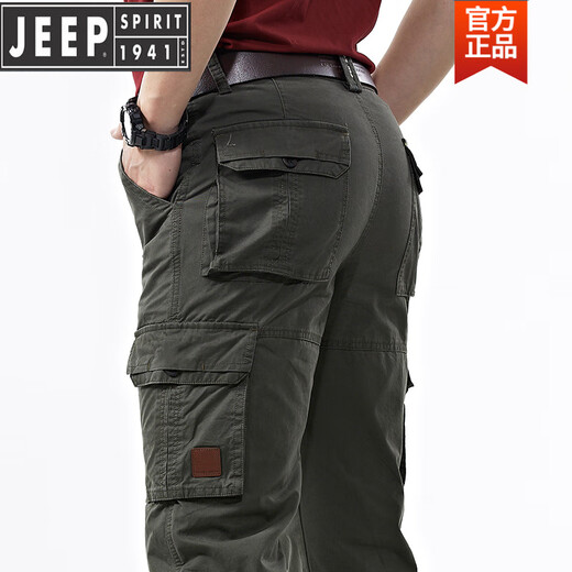 Jeep (Jeep) High-End 2025 Frühlings- und Sommer-Outdoor-Freizeithosen Herren mehrpockethosen Herrenarbeit Hosen reines Baumwoll loser Militärgrün 9922 Schwarz und Blau-Spring und Sommerstil 29 Taillenumfang zwei Fuß eins eins