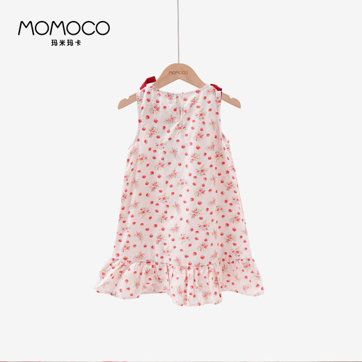 Mamimaca MOMOCO girls summer pure cotton dress summer new breathable flower cotton dress 82 full print 130