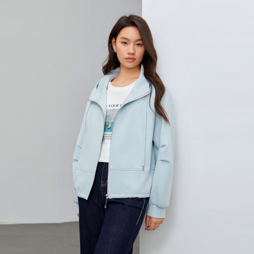 
Fiber Show [Simple Casual Sports Hooded Zipper All-match Jacket] Large Size Women's Fat mm2025 Spring New Style Goose Yellow XL
