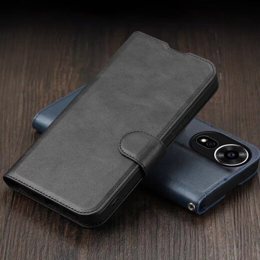 Huawei nova14 mobile phone case is suitable for 13/12/11/10/9/8/7/6/5/4 protective cover, magnetic anti-fall flip cover with bracket, full-cover edge huawei mobile phone case, blue-imitation leather buckle sewing thread wallet style leather case Huawei nova14