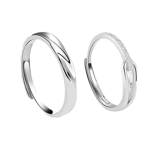 DR couple ring PT950 platinum adjustable pair of plain rings simple proposal wedding ring birthday gift for men and women Rupert's Tears-men's ring defaults to closed mouth