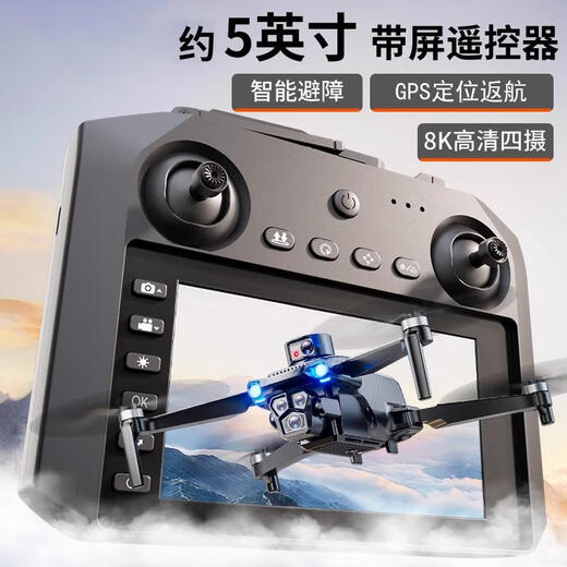 Rsrddy kostenloser Austausch durch Bildschirm LCD Fernbedienung HD Professionelle Luftfotografie-Drohne Echtzeit Bilder von adulten bürstenlosen Return Quadcopter Fernbedienungsflugzeug-Flugzeug Kinderspielzeug Geburtstagsfernbedienung 8 Elektrische Steuerung Dual-Kamera/Echtzeitbilder drei Batteriepakete + Verletzungsverwaltige Zubehör Lebenszeitqualität