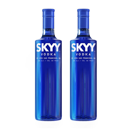 Deep Blue (Skyy) Original importierter fremder Wein Wodka Original Blue Sky Bird Vodka 750 ml*2 Doppelflaschen Cocktail -Basis Wein 750 ml 2 Flaschen