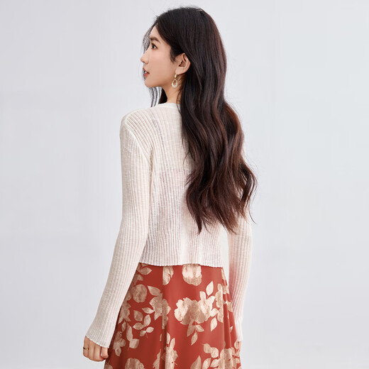 尚都比拉【两种裙长】长款or短款气质通勤U型领可调节肩带A字吊带连衣裙 W52HB2065 罩衫  白色 均码