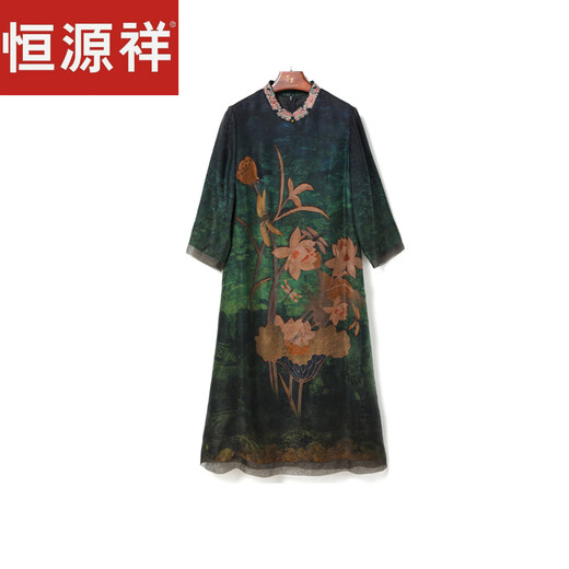 Hengyuanxiang Summer Vestido de seda Cheongsam mejorado con cheongsam