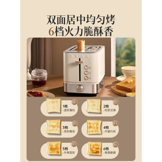 Little Bear Says Little Bear Breakfast Machine Toaster Home Sandwich Toaster Small Fully Automatic Toast Toaster Cream White