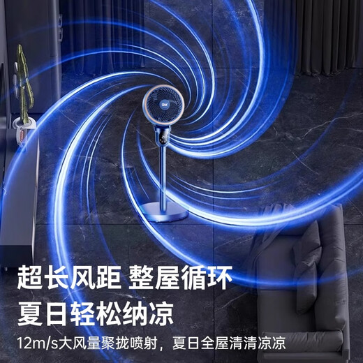 Niye 300m2 Powerful Cooling丨16% Cooling in Seconds Electric Fan Silent Bedroom Super Silent Level One Energy Efficiency Fan Refrigeration Air Conditioning Fan Household Floor Fan Air Circulation Fan Ice Blue 200m Cooling-Mechanical Power Saving-Silent Constant Cooling