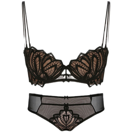 Victoria's Secret Sexy Secret Pure Desire Bra Push Up Anti-Sagging Thin Lace Beautiful Back Bra Women's Underwear Set Blue Set 75B 34