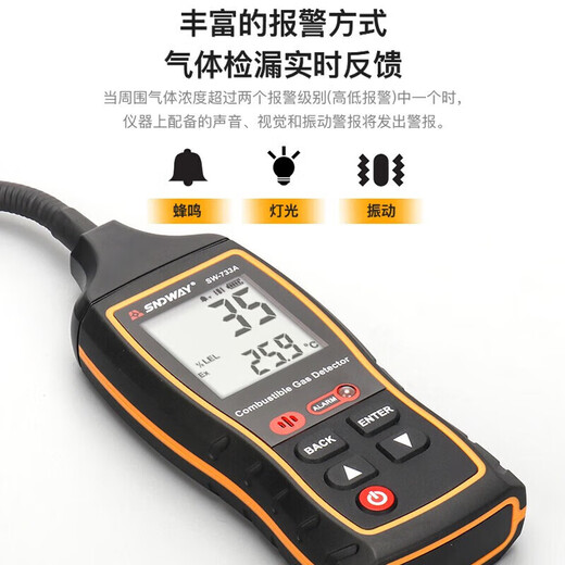 深达威 卤素气体检测仪 空调检漏仪隧道报警器空调制冷剂漏氟狗鼻子家用 SW-733A【可燃气体检测】