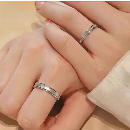 DR Eternal Vow Couple's Diamond Ring Light Luxurious Trendy Design Long Distance Relationship Wedding Ring Customized Engraving Ring Love Determines This Life Couple's Ring