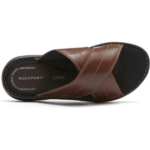 Actividades de verano para hombres de Rockport Sandalias PU material PU shock-absorción y zapatillas de playa a prueba de fatiga Entrenador Brown 41