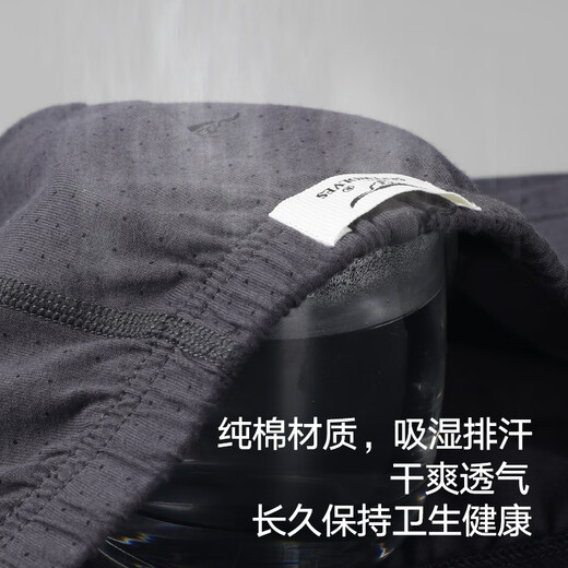 七匹狼内裤男纯棉7A抗菌男士平角裤透气短裤四角裤头4条D3290印花款XL