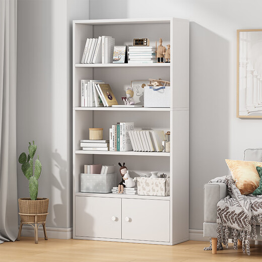 Xinyouliangjia bookshelf floor-standing simple bookcase multi-layer storage rack living room bedroom storage storage cabinet S047 with door white