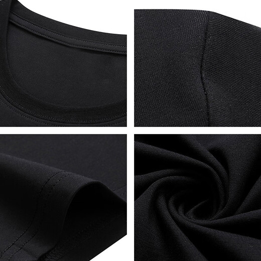 GENIOLAMODE short-sleeved T-shirt men's solid color basic loose casual pure cotton three-quarter sleeve comfortable trendy brand versatile T-shirt