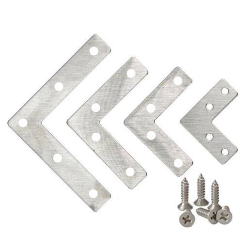 Masfor thickened stainless steel corner code thickened right-angle corner code fixed bracket round edge L-shaped 80*80mm (10 pieces)