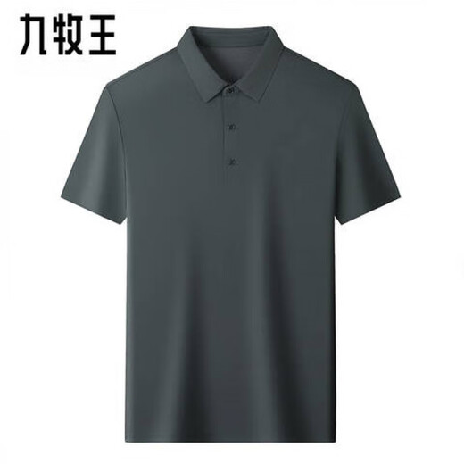 九牧王男装桑蚕丝短袖t恤夏季薄款商务休闲翻领Polo衫上衣S165/84A体重9 699#绿砖红 S 165/84A体重95-105斤
