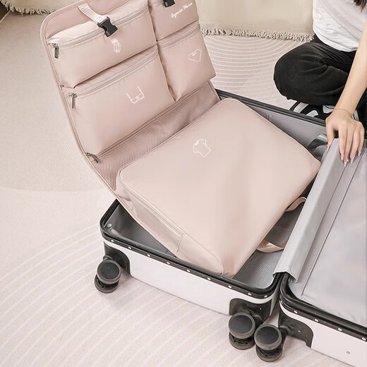 Original travel storage bag 7-in-1 clothes underwear storage bag business trip portable suitcase clothing organization bag 2.0 compression style - black short distance