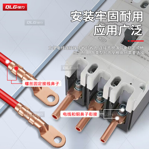 Qiangqiang (QLG) Kupfernase DT-50 quadratischer Kupferanschluss, Drahtnase, Beizen, Ölblockierung, Kupfernase, nationaler Standard-Kabelstecker, 2 Stück/Packung