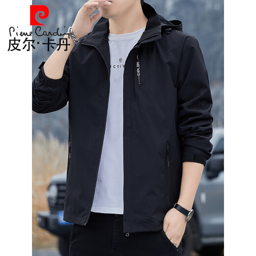 皮尔卡丹（pierre cardin）2025新款防风防水冲锋上衣男可脱卸帽风衣户外休闲夹克衫运动外套 6628【深灰】 5XL 【推荐185-200斤】