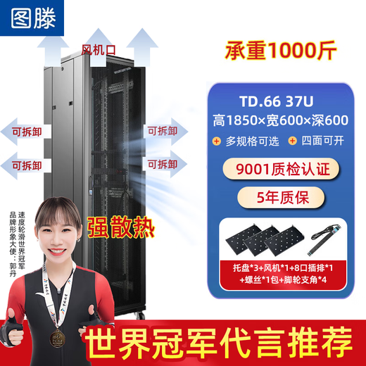 Toten server network cabinet 37u data computer room headhunting office weak current project TD.6637 height 1850 width 600 depth 600