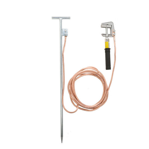 OEMG地线接地针充电桩接地线软铜线避雷充电桩接地线透明软胶紫铜高低压家用充电桩地线 6平方2米做好单孔铜鼻子+丁字接地针