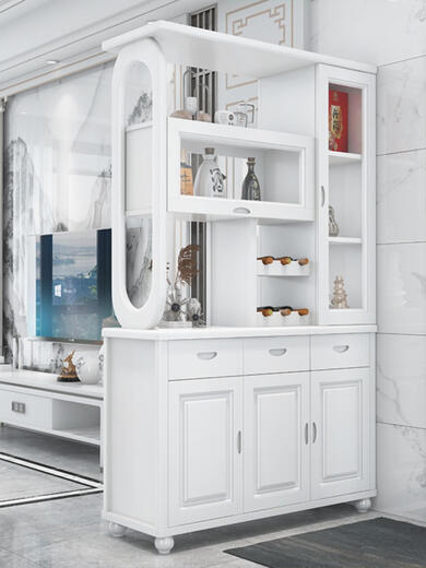 Yusenyi Living Room Partition Cabinet Porch Shoe Cabinet Chinese Double-Side Solid Wood Wine Cabinet Against the Wall Wine Cabinet Entering the Door Room Hall Cabinet Screen Entering the Door 9902#1.2m Haitang Color Frame Structure Assembly