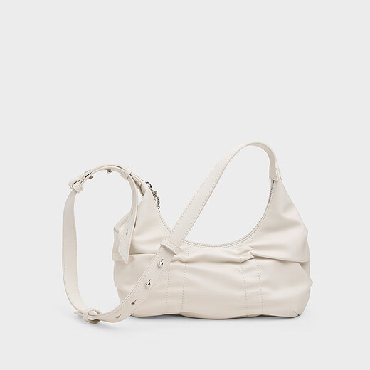 CHARLES&KEITH25秋季新品复古褶皱蝴蝶结单肩腋下包CK2-40271626 Cream奶白色 S