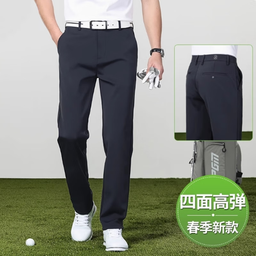 劳伦拉保罗高端品牌休闲裤男春夏新款高尔夫球运动长裤纯棉裤子直筒商务西裤 灰色1517 30 （建议120-130斤）