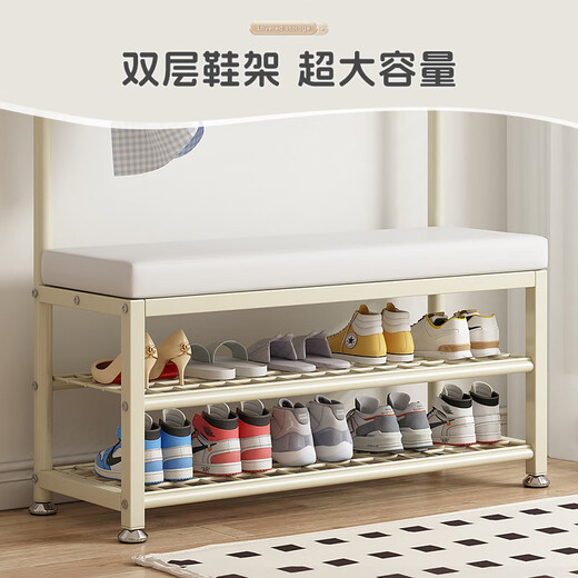 Jungle coat rack floor-to-ceiling foyer bedroom door shoe changing stool shoe rack clothes rack integrated clothes drying rack 100 gold gray PU