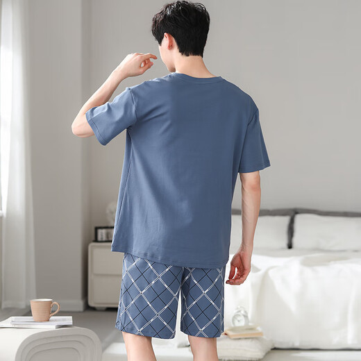 Yadelin Modal de verano Pajamas de manga corta Summer Summeres delgados de gran tamaño adolescente Estudiante masculino Hogar YSX9713 L