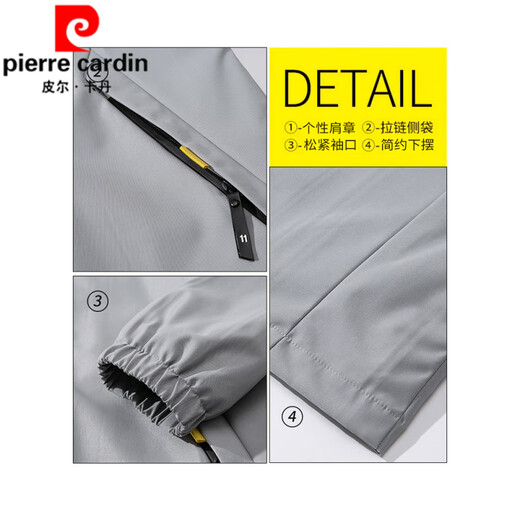 Pierre Cardin Jacke Herren 2025 Frühlings- und Herbst Neue Kapuze Dünne Jugendliche Lose Jacke Kurzfarbige Jacke K12131 Black M [Empfohlen 100-110jin [Jin entspricht 0,5 kg]]