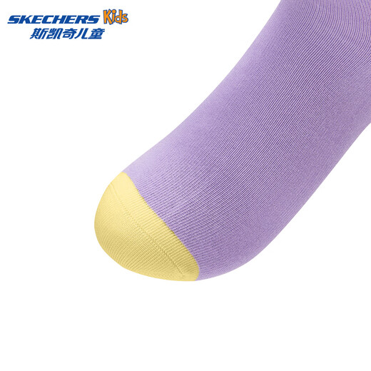 Skechers Skechers children's unisex mid-calf socks for girls lavender purple sweet pink soft and comfortable socks L424K076 lavender purple/sweet pink/04MD one size 130 L