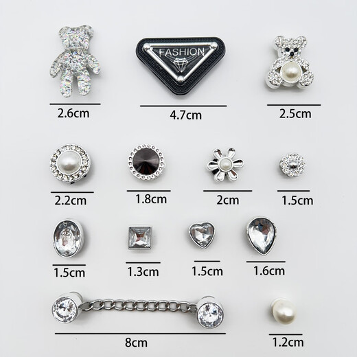 Chaussures de trou Accessoires Fashion détachable Diy bijoux acrylique Chaussures de trous décoration de fleur Chaussures de boucle accessoires 23-42 # 13 pièces (chaussures non incluses)