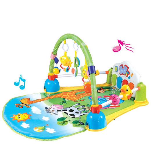 Nanguo Baby Treasure 838-53 Spaß und multifunktionales Klavierbaby Fitnessstand Drei Spielsachen für Spielmodus sitzend Deckenhimmelblau
