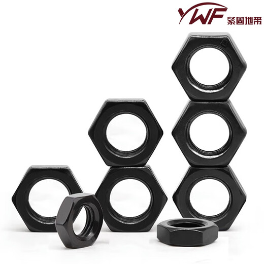 Litian 10.9 grade GB6172 black hexagon thin nut GB6173 fine tooth flat nut M5M6M8M10M12M14M16 The following is the national standard for black fine tooth thin nut 6173