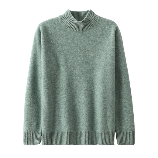 
Mongolian cashmere Ordos City produces autumn and winter thickened half-high-neck cashmere sweater men's base shirt warm solid color sweater underwear flower blue L 130-----150Jin [Jin equals 0.5 kg]