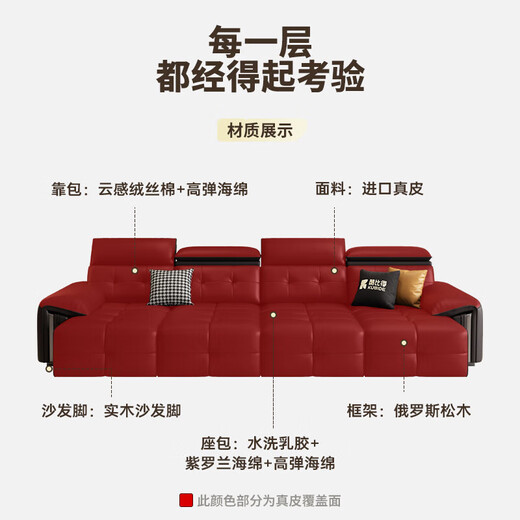 Coolbid electric sofa bed Italian minimalist three-person small apartment multi-functional retractable leather sofa living room upgraded version three-person 3.1 meters. Three functions