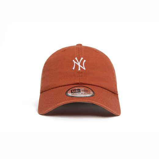 NEW ERA trendy brand hat MLB small label embroidered baseball cap NY Yankees washed old sun visor hat for men and women orange S OFM