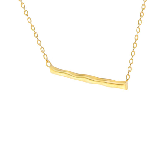 VZZS Korean popular Korean 14K gold necklace female personality glossy wavy one-note pendant necklace clavicle chain