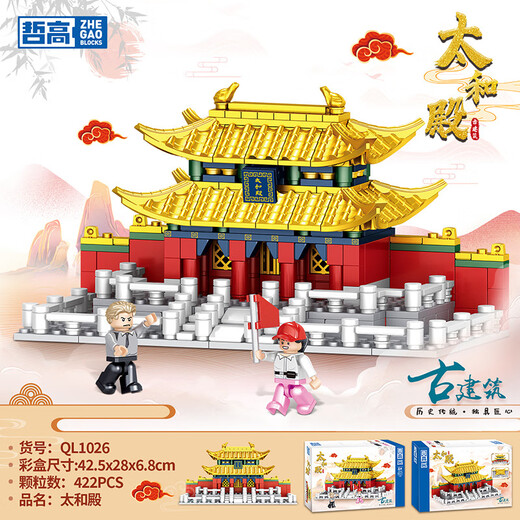 Zhegao 1025-37 Antike Architektur Verbotene Stadt Tiananmen Welt berühmtes Schulmodell Ornamente Kinderversammlung Bausteine Spielzeug Jigao 15909 Tiananmenmen