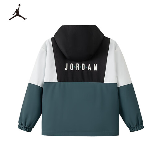 Jordan Nike AJ Children's Clothing Children's Windproof Jacket Boys Autumn New Hooded Jacket Mediterranean Green