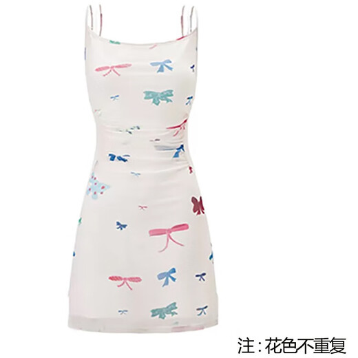 Dodinison Dating und Fischereistil sanftes weißes Schmetterling gedrucktes Kleid für Frauen Sommerdesign Kurzrock -Suspender Kleid gefälschte zwei Stücke weiße [geeignet für 95 Jin [Jin gleich 0,5 kg] unten]