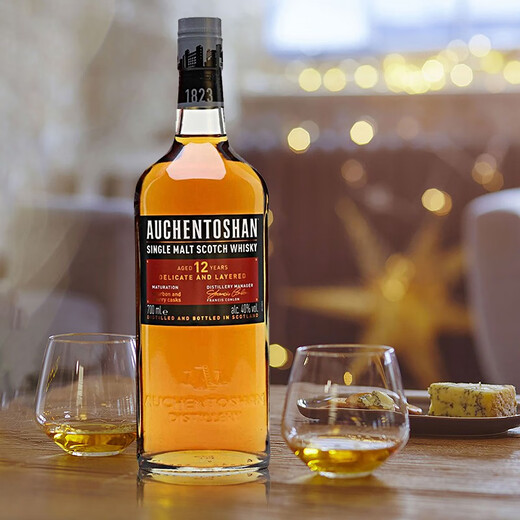 欧肯特轩Auchentoshan 苏格兰单一麦芽威士忌酒 海外版原瓶进口洋酒 欧肯特轩12年 700mL 1瓶