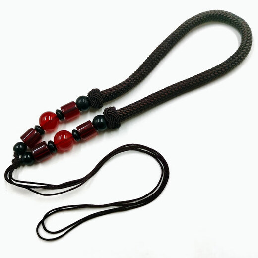 DIY handle rope hand-woven handle pieces lanyard jade slingshot lost rope hand-made toy car lanyard wholesale red round beads 1