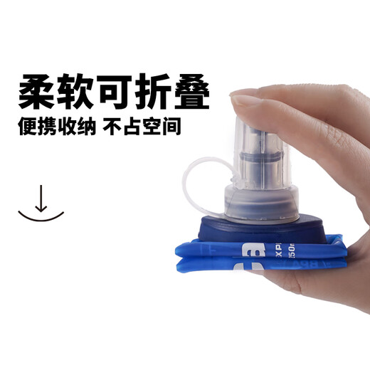 AILUKI Japanese Sports Soft Bottle Outdoor Running Silicone Foldable Water Bag Cycling Cross-Country Marathon 250ml Blue (excluding straw)_Including dust cover