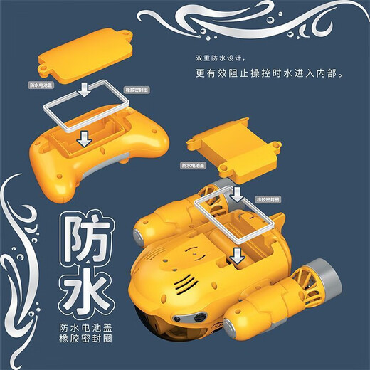
Remote control submarine waterproof charging remote control boat spray motorboat children's toys black technology high power [red] spray remote control motorboat - with lights to play [three sets of batteries + 2 charging cables]