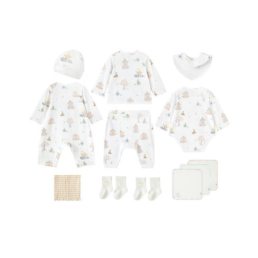 Yeehoo Baby Gift Box high -end newborn clothes baby birth gift Bacterbinomy cotton giving gift full moon 12 pieces