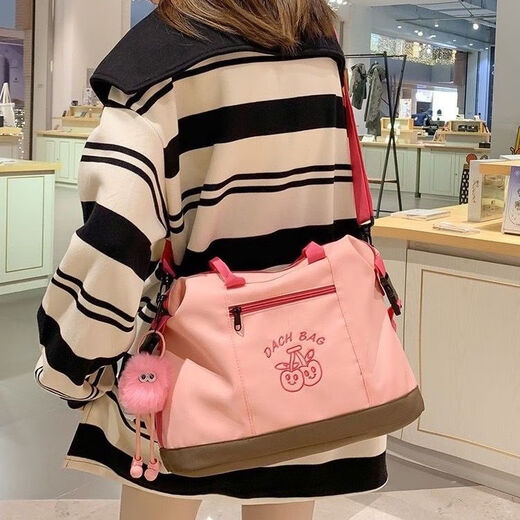 Rucksack Multifunktionaler Pendler-Pendelbeutel Handtasche Reisetasche große Kapazität Student Rucksack One-Shoulder Crossbody Reisetasche Pink Belt Anhänger (mit Schultern + Crossbody + Hand)